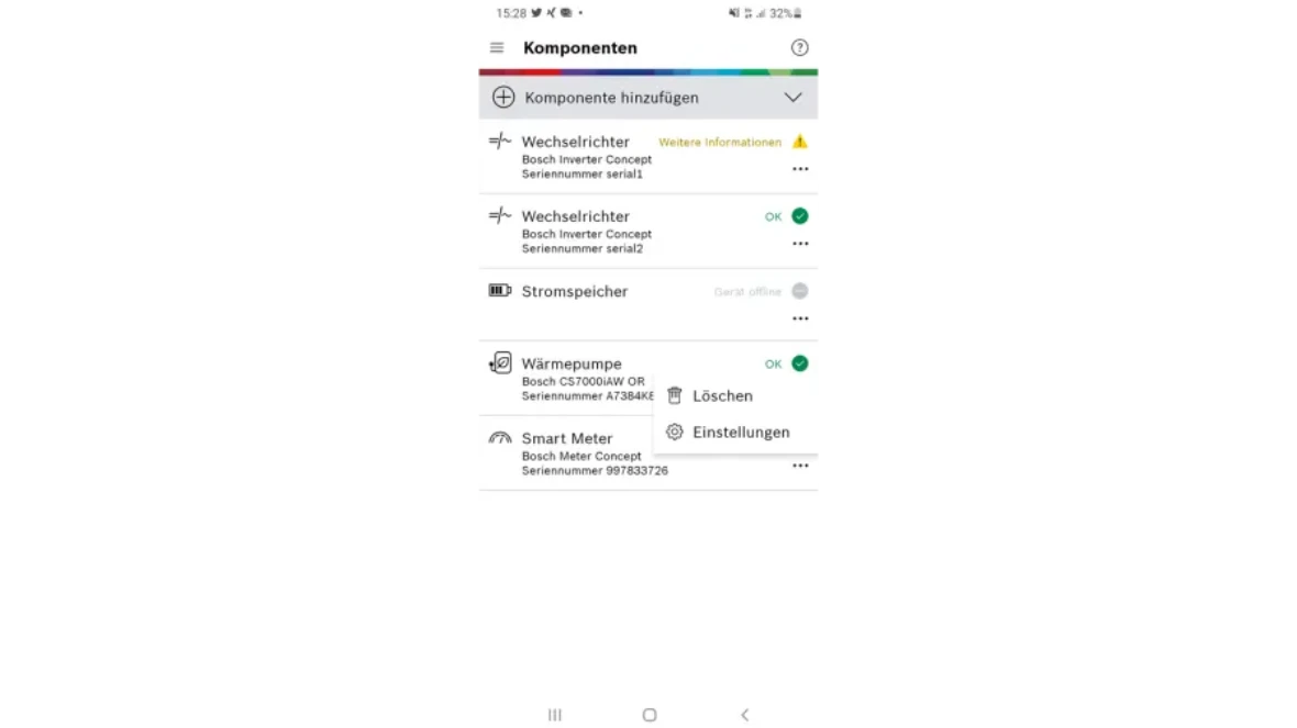 Geräte hinzufügen Energiemanager