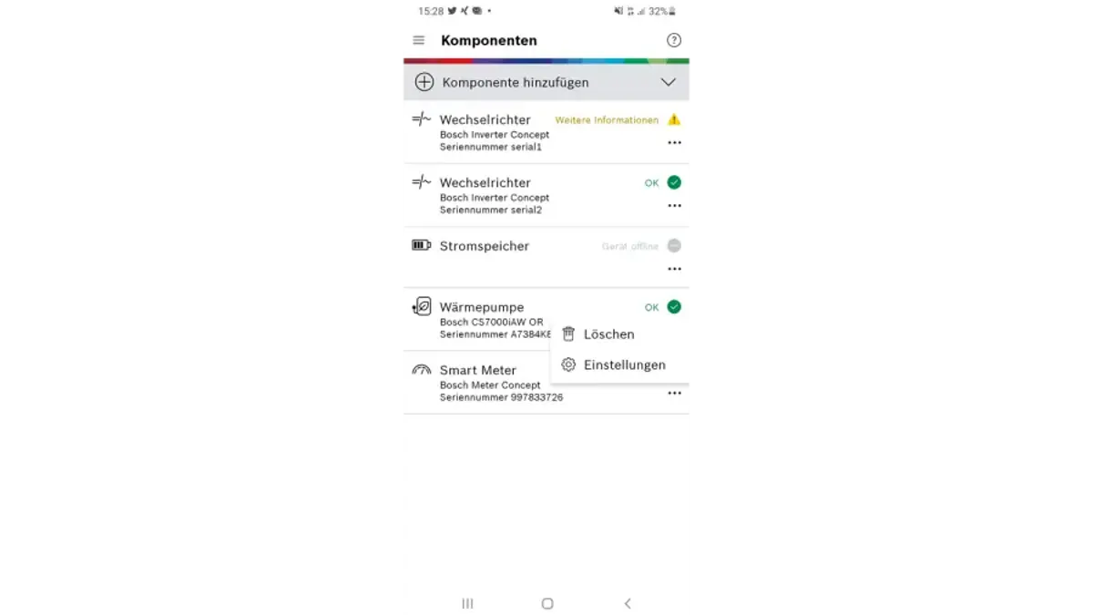 Geräte hinzufügen Energiemanager