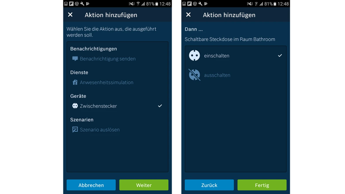 Beispiel "Bosch Smart Home Zwischenstecker einschalten"
