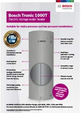 Tronic 1000T Electric Storage