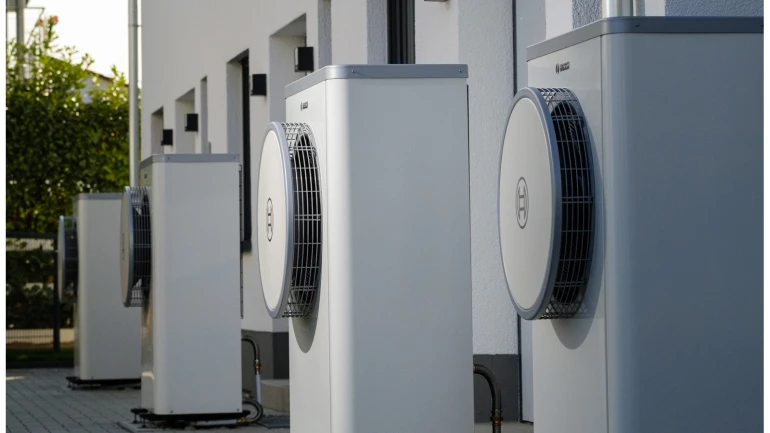 Compress 7400i AW air-to-water heat pump is installed nine times in row houses.
