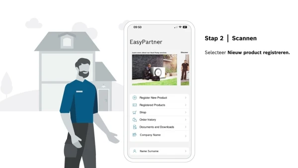 Product Registratie via Bosch EasyPartner-app