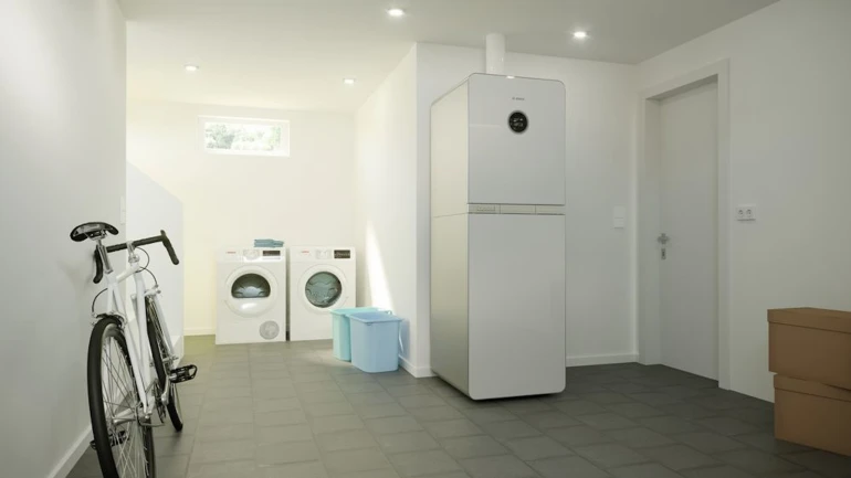 La Condens 9000i WM est installée dans une cave moderne.