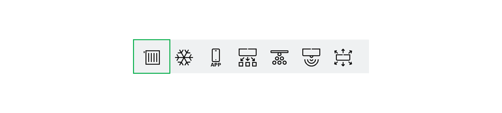 Info icon air conditioner heating