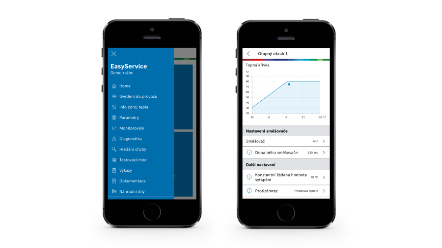 telefon s nainstalovanou aplikací EasyService telefon s nainstalovanou aplikací EasyService