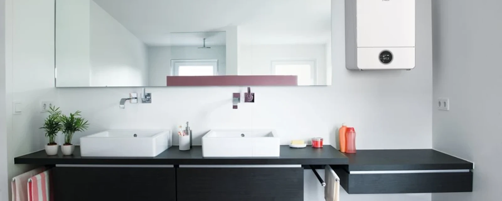 Gastherme von Bosch eingebaut im Badezimmer