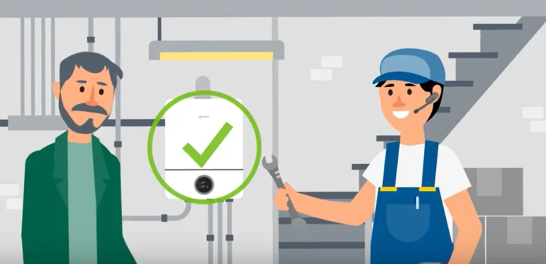 Cartoon: Handwerker und Eigentümer sprechen