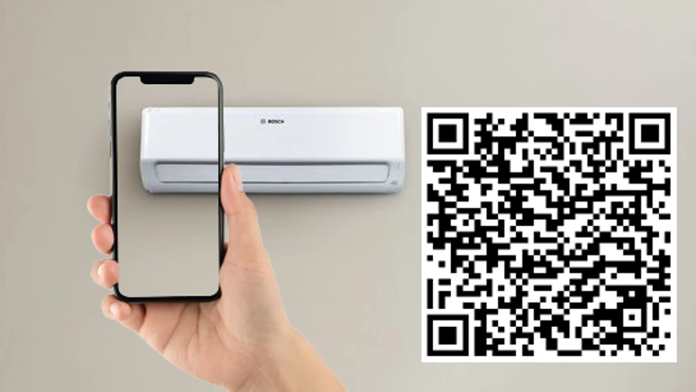 QR code für ein augmented reality Tool für eine Bosch Klimaanlage.