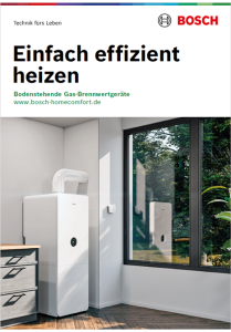 Titelbild für die Gesamtbroschüre über Gas-Brennwertgeräte (bodenstehend). Titelbild für die Gesamtbroschüre über Gas-Brennwertgeräte (bodenstehend).