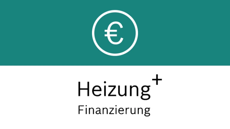Euro-Icon mit Heizung+ Finanzierung Text