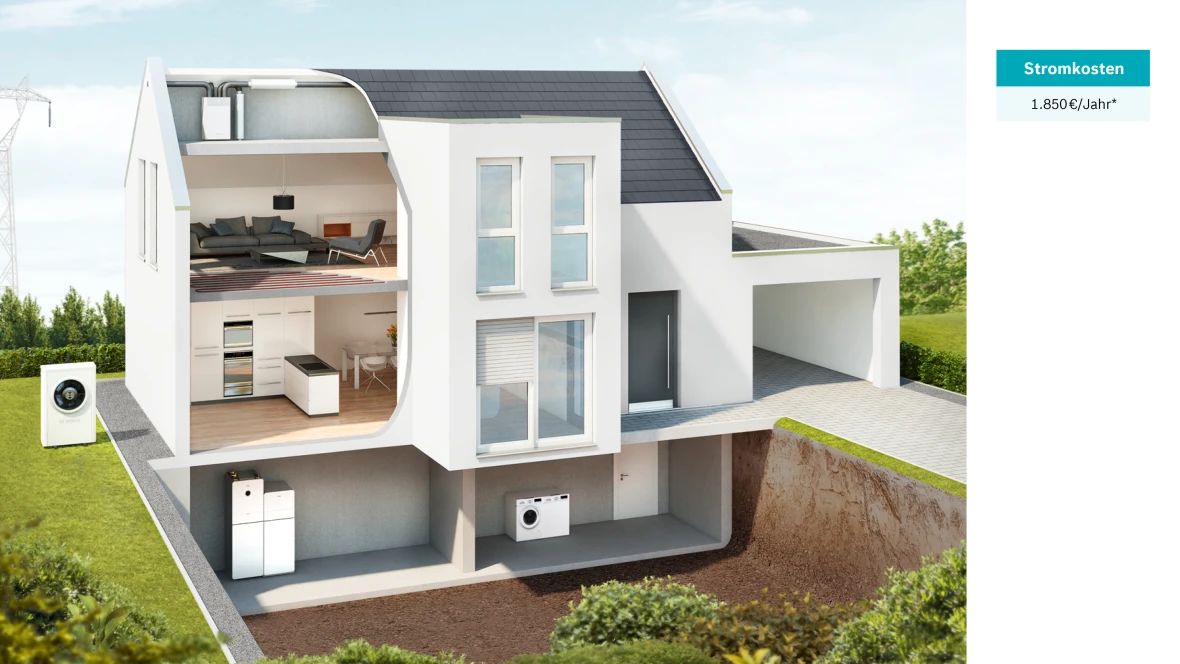 Neubau mit Wärmepumpe