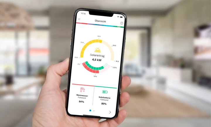 Übersichtsseite der Energiemanager-App von Bosch