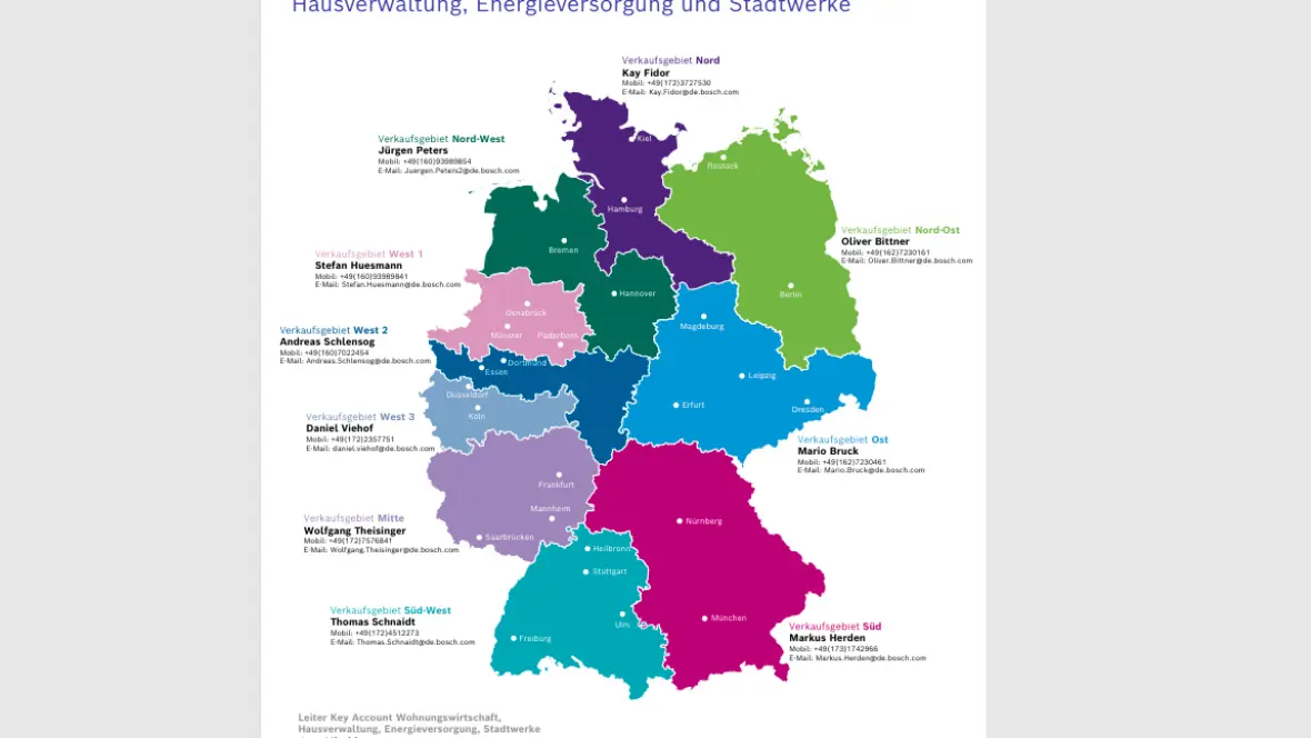 Ansprechpartner auf der Deutschlandkarte abgebildet.