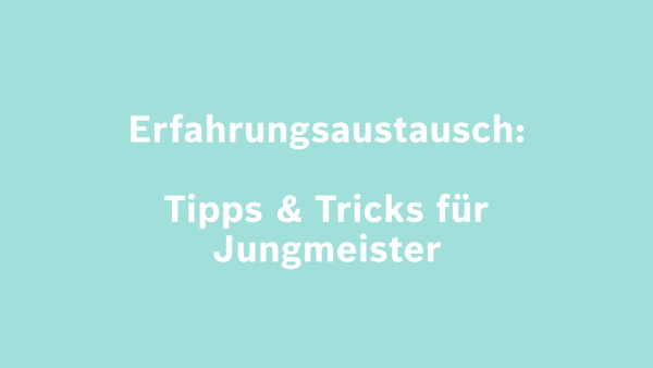 Seminar Jungmeister Erfahrungsaustausch.
