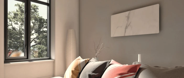 Infrarotpaneel wandhängend im Wohnzimmer