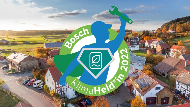 Logo des Bosch Wettbewerbs Klimaheld*in 2022
