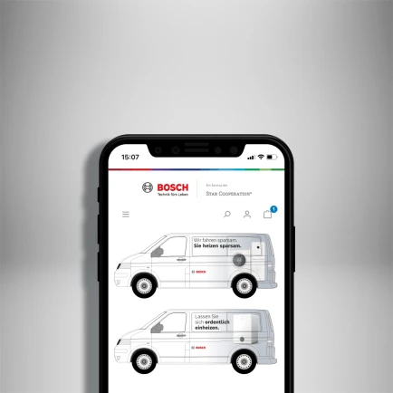Fahrzeugbeklebung mit dem Bosch Werbeservice