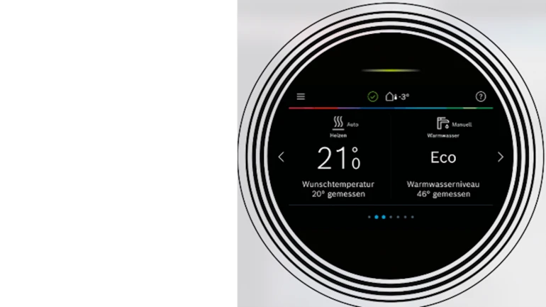 Farb-Touch-Display des UI 800 Bedienfeldes von Bosch