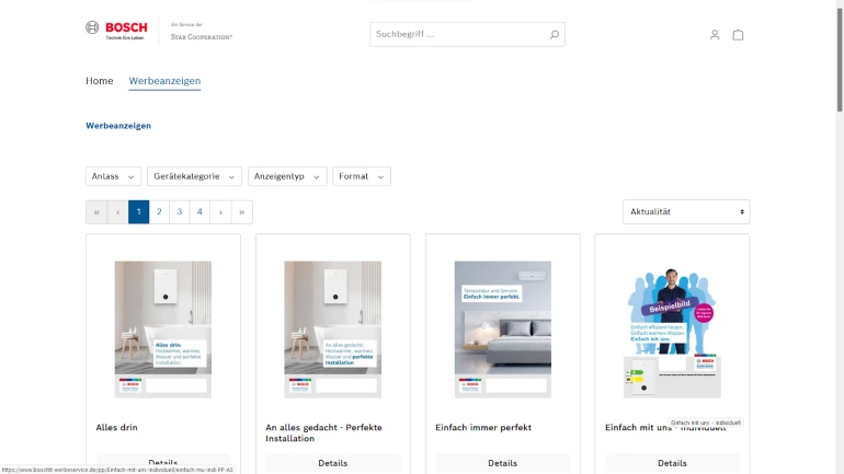 Werbeservice Bosch Partner Portal