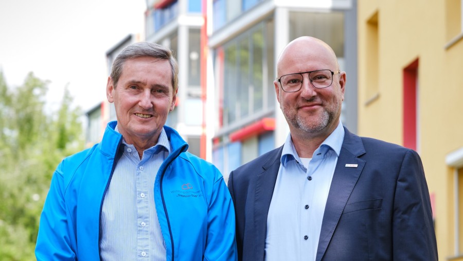 Technischer Vorstand Jörg Rose und Oliver Bittner, Key-Account-Manager Wohnungswirtschaft und Energieversorger. Technischer Vorstand Jörg Rose und Oliver Bittner, Key-Account-Manager Wohnungswirtschaft und Energieversorger.