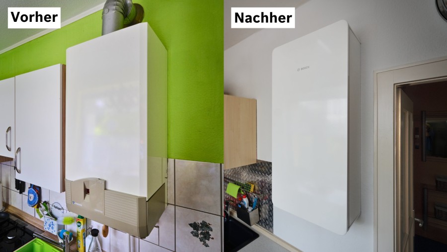 Vorher und nachher Vergleich der Mordernisierung in Berlin.