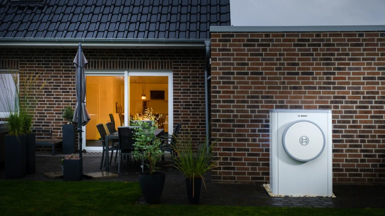 Referenzobjekt in Emsland mit der Bosch Luftwärmepumpe Compress 7400i AW