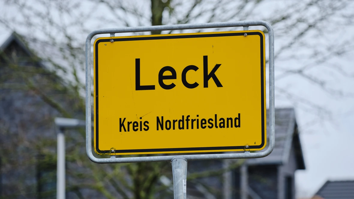 Ortsschild Leck.