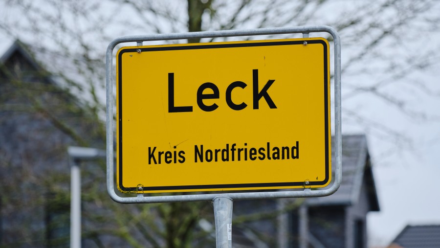 Ortsschild Leck.