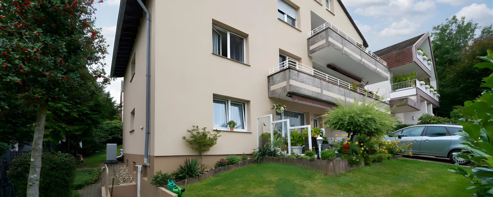 Altbau-Gebäude mit Wärmepumpe
