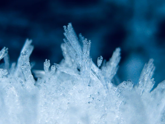 Eiskristalle in Nahaufnahme