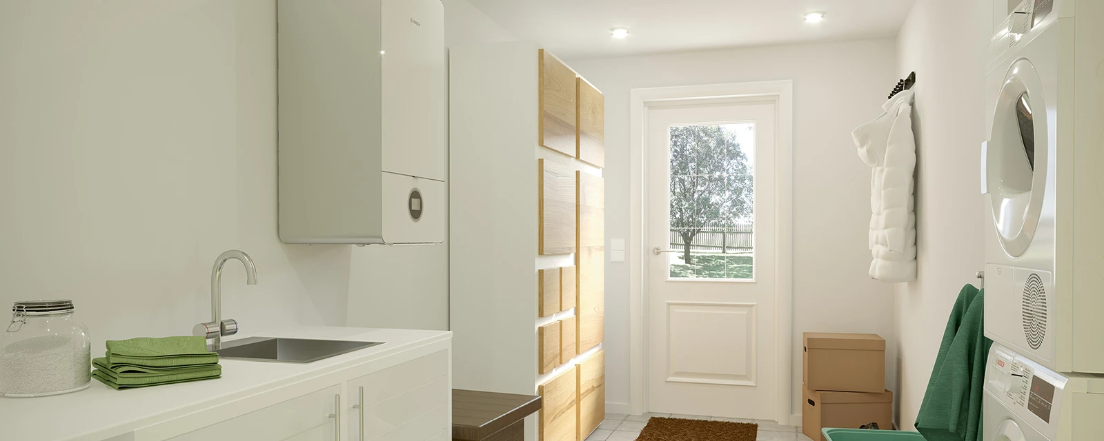 Abstellraum mit wandhängender Gasbrennwertheizung Condens 7000i W