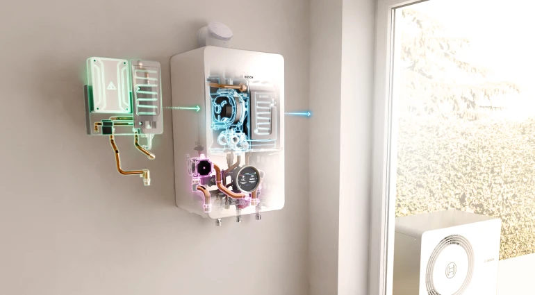 Bosch Compress 5800i G All in One Heizung, umrüstbar von einer Gasheizung zur Wärmepumpe