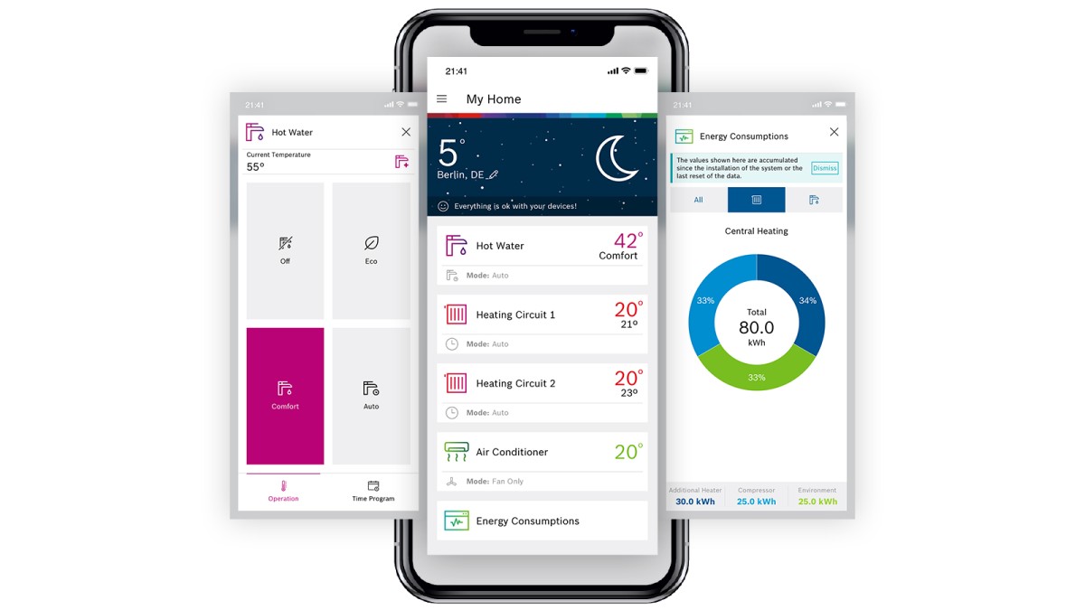 Bosch HomeCom Easy App für Heizen und Kühlen