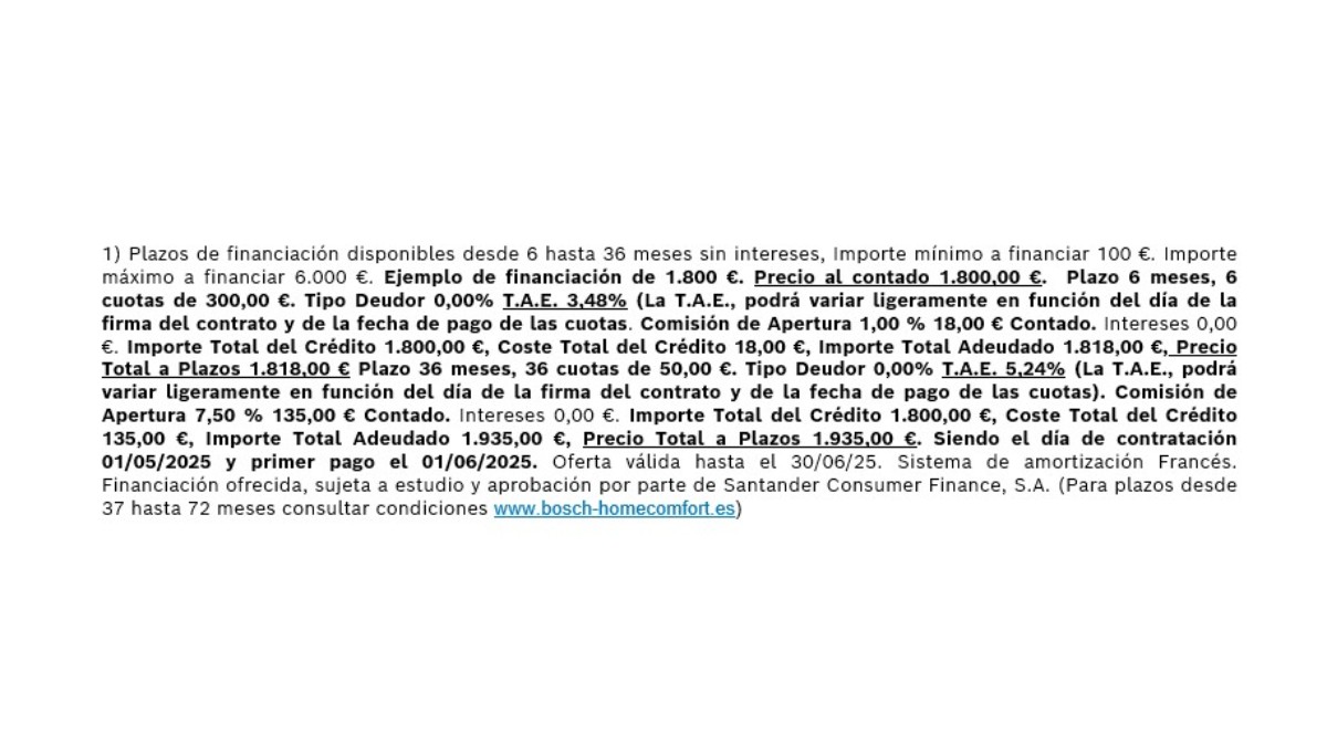 Texto legal financiación Bosch EasyFinance Texto legal financiación Bosch EasyFinance