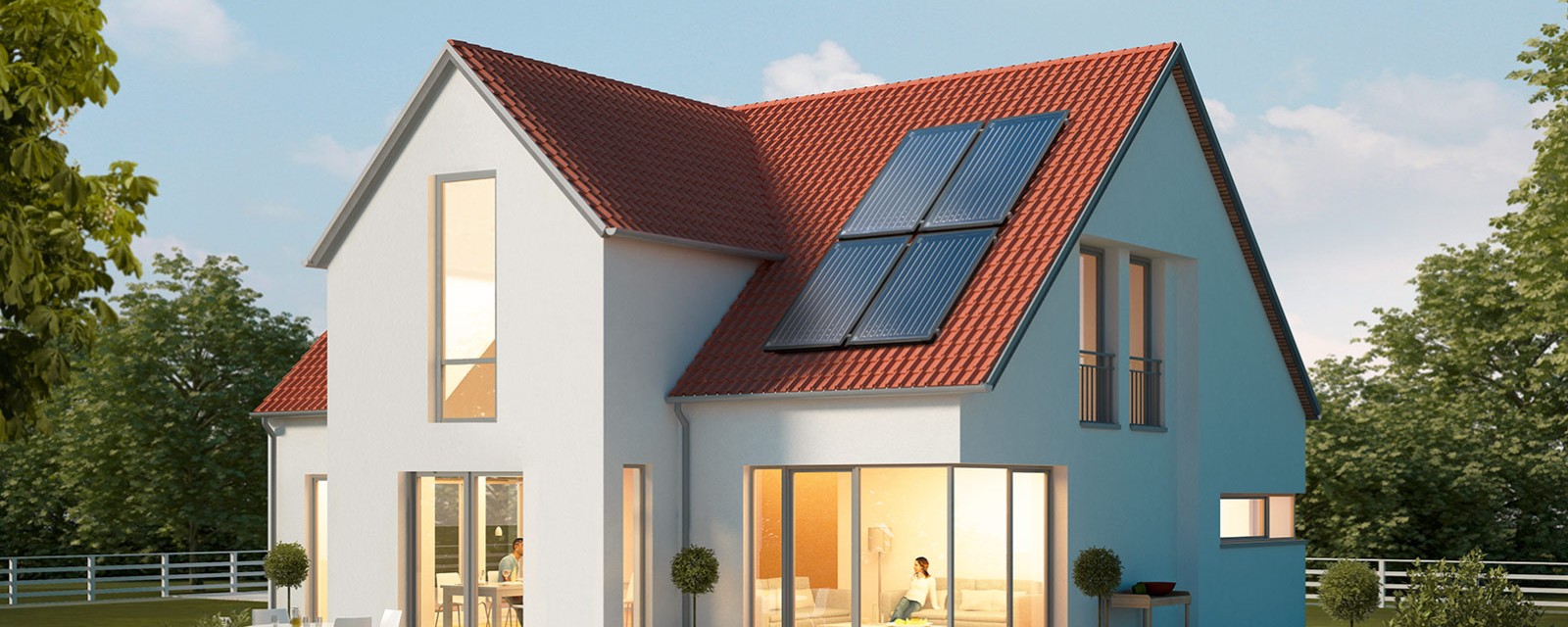 Casa con paneles solares Casa con paneles solares