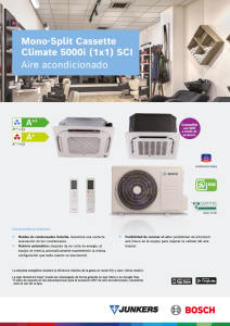 Ficha tecnica AC MonoSplit Cassete Climate 5000i Ficha tecnica AC MonoSplit Cassete Climate 5000i