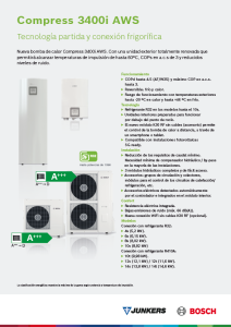 Ficha Técnica Bomba de calor Compress 3400i AWS Ficha Técnica Bomba de calor Compress 3400i AWS
