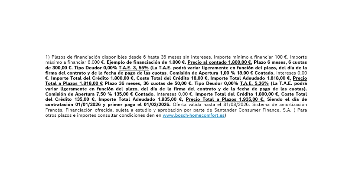 Texto legal financiación Bosch EasyFinance