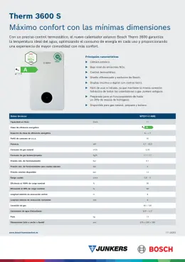 Ficha Técnica calentador Therm 3600 S