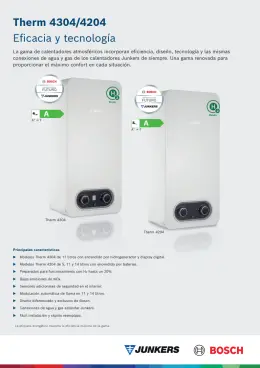 Ficha Técnica Calentadores Therm 4304/4204