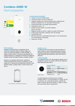 Ficha Técnica Caldera Condens 4300i W