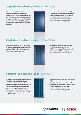 Ficha técnica Captadores Solares