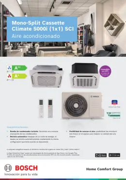 Ficha tecnica AC MonoSplit Cassete Climate 5000i