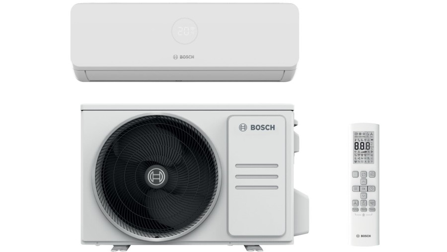 Bosch Climate 7100i ilmalämpöpumpun sisäyksiköt, valkoinen, hopea ja musta Bosch Climate 7100i ilmalämpöpumpun sisäyksiköt, valkoinen, hopea ja musta