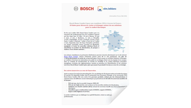 Communiqué de presse Roadshow