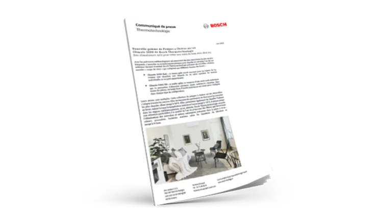 Communiqué de presse Climatisation résidentielle Bosch