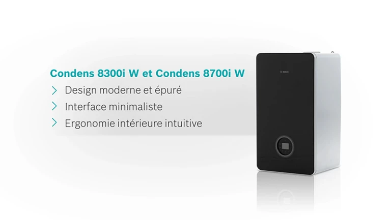 Chaudières THPE gaz à condensation Bosch - Condens 8300i W et Condens 8700i W : design