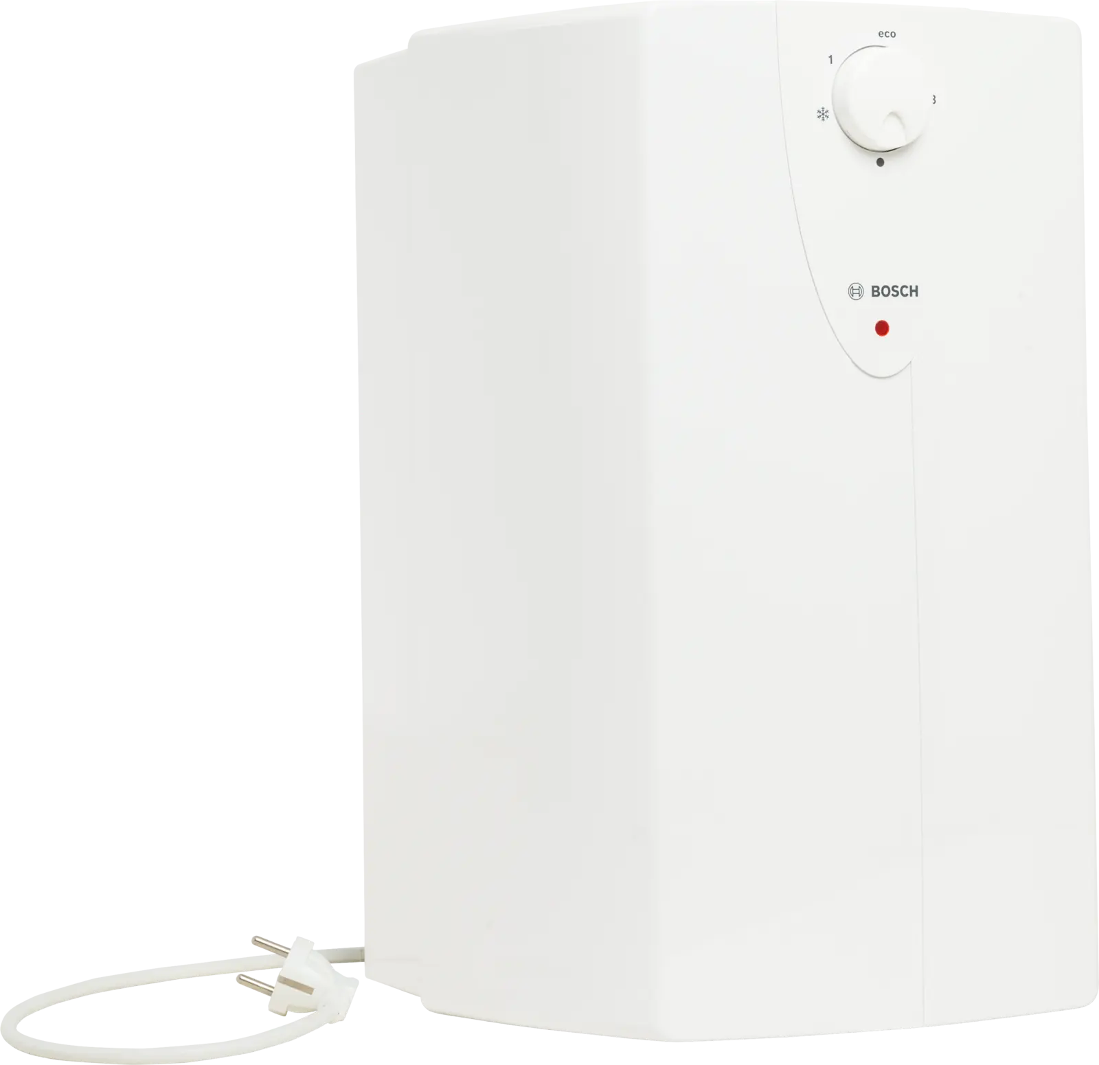 Produktfreisteller Warmwasserboiler mit Stromversorgung von Bosch