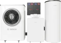 Wärmepumpe mit bodenstehendem Gas-Brennwertkessel