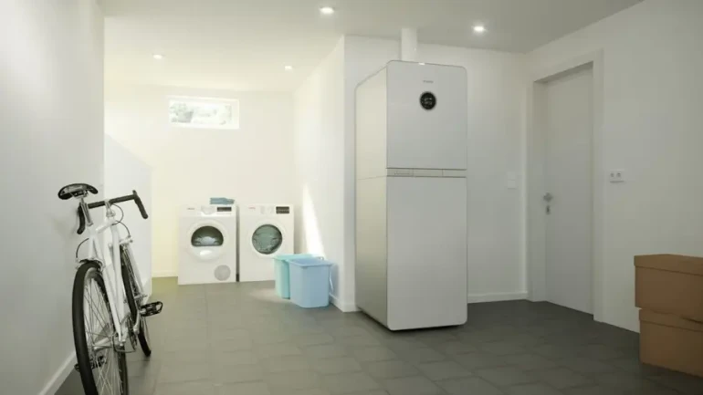 Gas heating floor standing in the basement